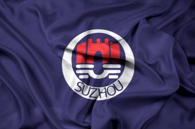 Suzhou, Çin bayrağı sallayarak
