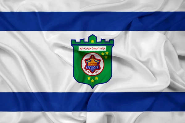 텔아비브의 깃발을 흔들며 — 스톡 사진