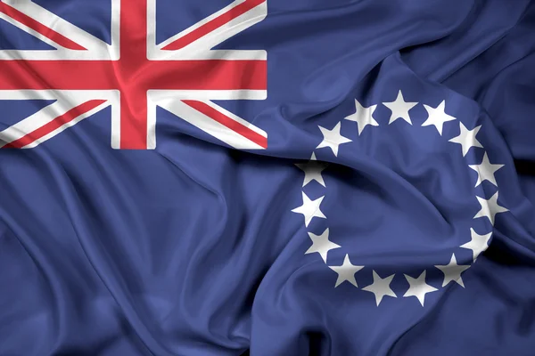 Bandeira ondulante das Ilhas Cook — Fotografia de Stock