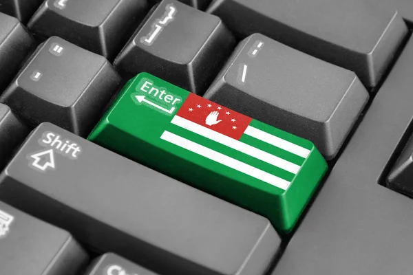 Enter button with Flag of Abkhazia — Stock Photo, Image