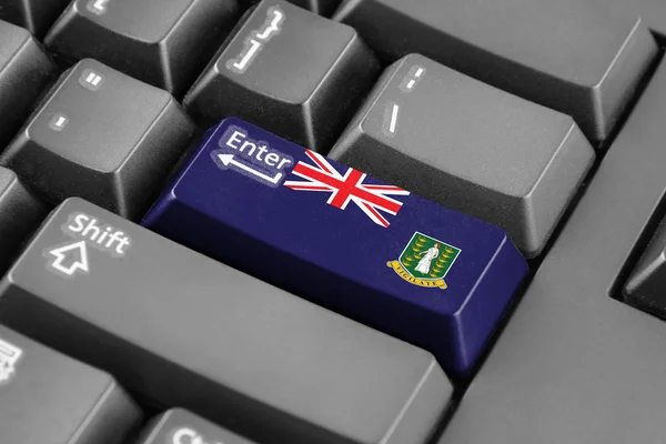 Zadejte tlačítko s vlajkou Britské Panenské ostrovy — Stock fotografie