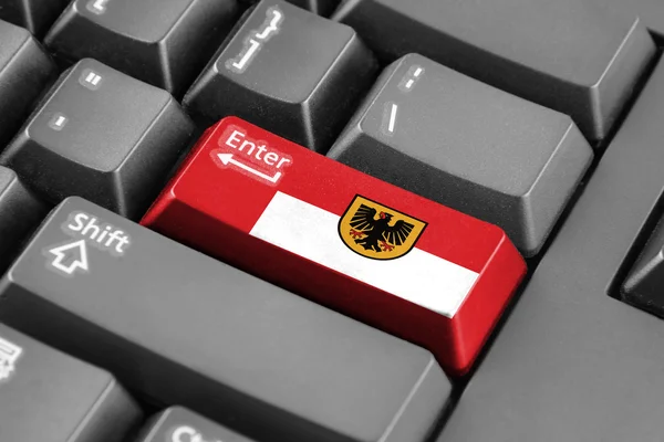 Enter button with Flag of Dortmund — Stock Photo, Image