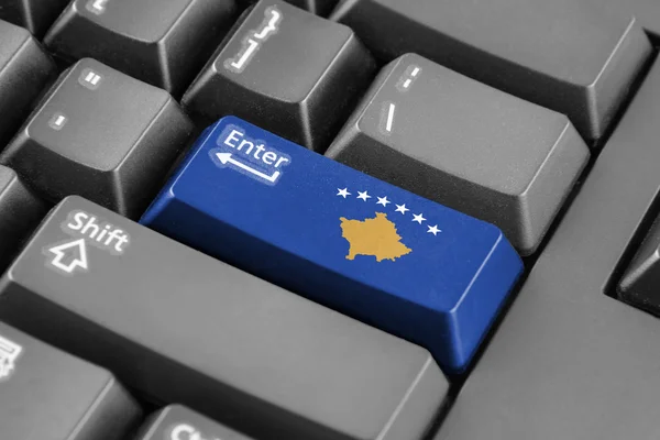 Enter button with Flag of Kosovo — Stock Photo, Image