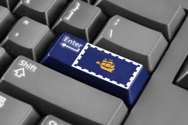 Düğme Quebec City bayrağı ile girin