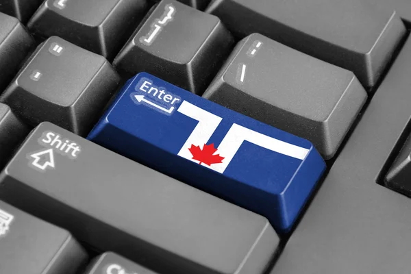 Entrez le bouton avec Drapeau de Toronto — Photo