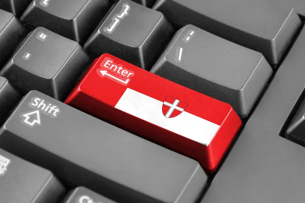 ENTER-knop met vlag van Vienna State — Stockfoto