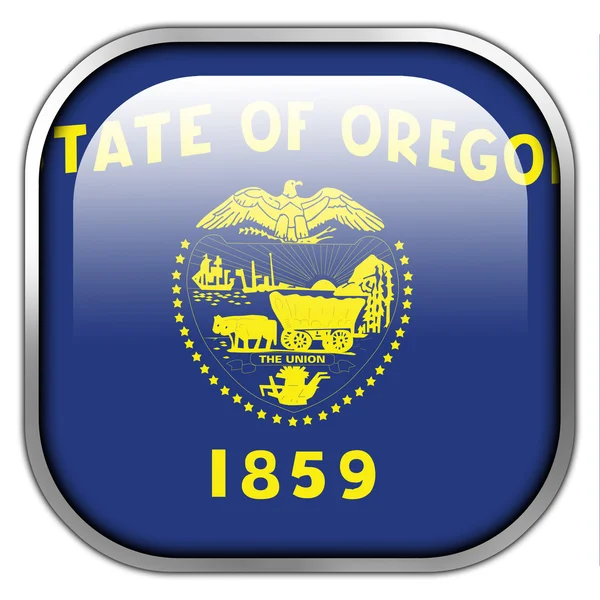 Vlag van Oregon State, vierkant glanzende knop — Stockfoto