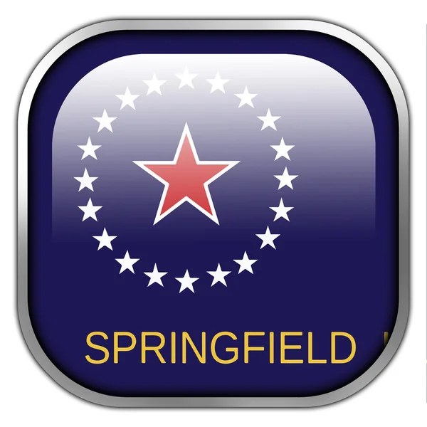 Прапор Спрінгфілд, штат Іллінойс, площа глянсовий кнопки — стокове фото