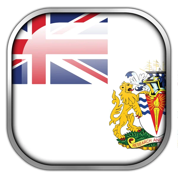 Flag of the British Antarctic Territory, square glossy button — Stock Photo, Image