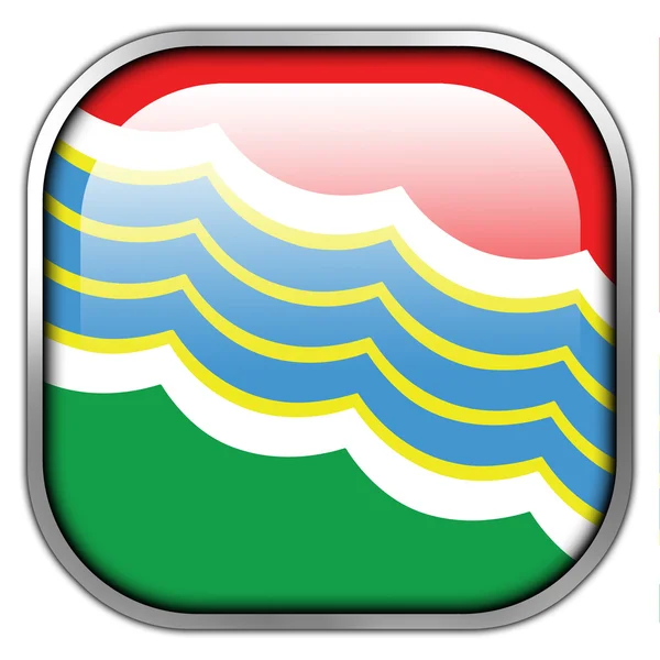 Vlag van Tiraspol, vierkant glanzende knop — Stockfoto
