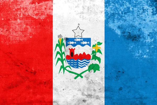 Vlajka státu Alagoas, Brazílie, staré a vintage vzhled — Stock fotografie