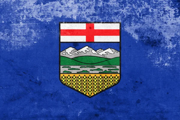 Bandeira da província de Alberta, Canadá, com um visual vintage e antigo — Fotografia de Stock