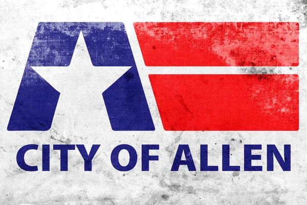 Bandera de Allen, Texas, USA, con un look vintage y antiguo — Foto de Stock