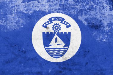 Vintage ve eski bir görünüm ile Bat Yam, İsrail bayrağı