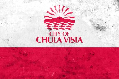 Chula Vista, Kaliforniya, ABD, bayrağı vintage ve eski bir görünüm ile