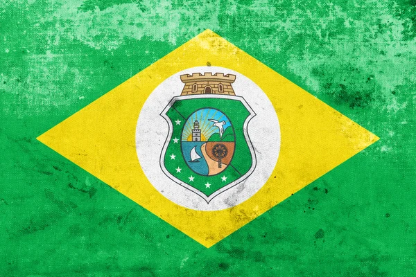 Flag of Ceara State, Brazil, with a vintage and old look — Stock Photo, Image