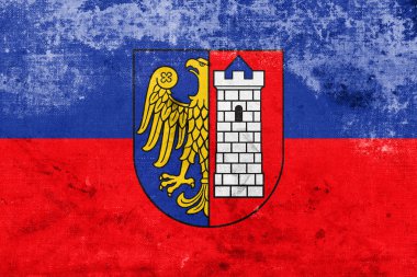 Vintage ve eski bir görünüm ile Gliwice, Polonya bayrağı