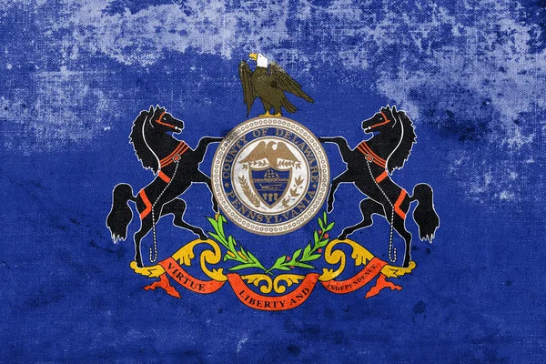 Vlag van de Amerikaanse staat Pennsylvania, en valt bestuurlijk gezien onder Delaware County — Stockfoto