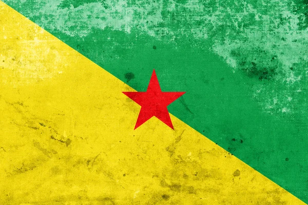 Vlag van Frans-Guyana (Frankrijk), met een vintage en oude look — Stockfoto