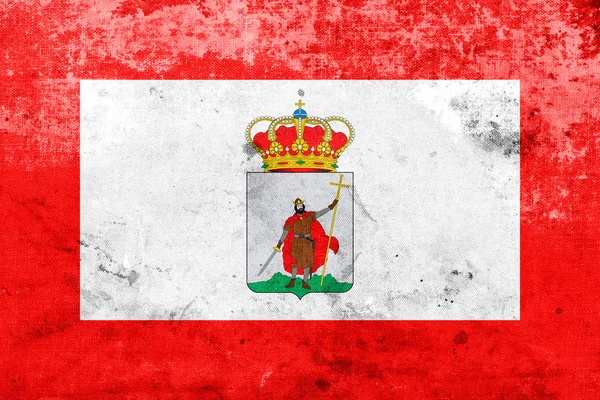 Flag of Gijon, Spain, with a vintage and old look — Stock Photo, Image