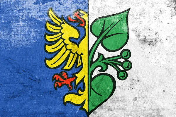 Флаг Карвины, Чехия, со старинным и старинным видом — стоковое фото