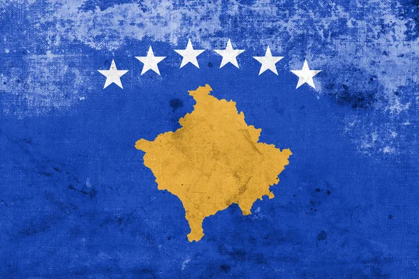 Bandera de Kosovo, con un aspecto vintage y antiguo —  Fotos de Stock