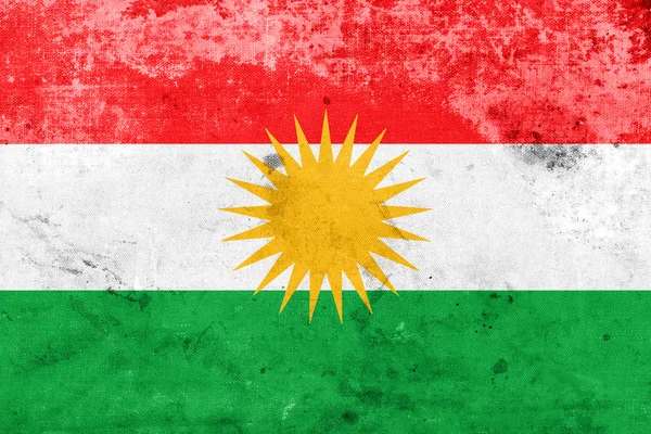 Flagge von Kurdistan, im Vintage-Look — Stockfoto