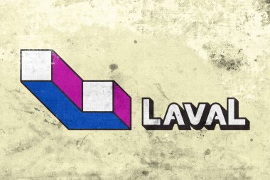 Laval, Quebec, Kanada bayrağı vintage ve eski bir görünüm ile