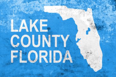 Flag of Lake County, Florida, USA, with a vintage and old look clipart