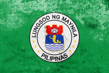 Manila, Filipinler, bayrağı vintage ve eski bir görünüm ile