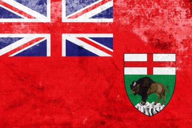 Manitoba Eyaleti, Amerika Birleşik Devletleri bayrağı vintage ve eski bir görünüm ile