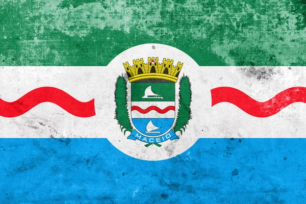 Flag of Maceio, Alagoas, Brazil, with a vintage and old look — Stock Photo, Image