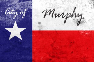 Murphy, Texas, ABD, bayrağı vintage ve eski bir görünüm ile