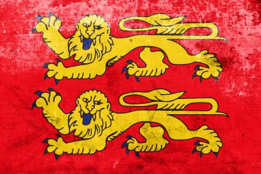 Normandy, Fransa, bayrağı bir vintage ve eski bakmak ile