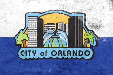 Orlando, Florida, ABD, bayrağı vintage ve eski bir görünüm ile