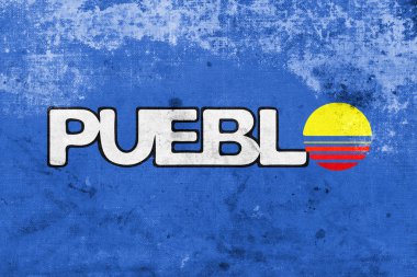 Pueblo, Colorado, ABD, bayrağı vintage ve eski bir görünüm ile