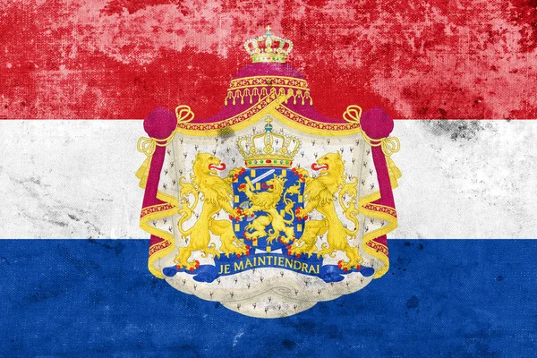 네덜란드의 깃발 팔의 외 투, 빈티지와 오래 된 보고 — 스톡 사진