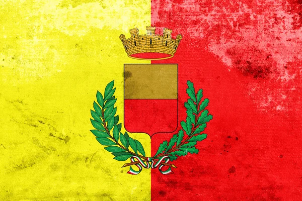 Flagge von Neapel mit Wappen, Italien — Stockfoto