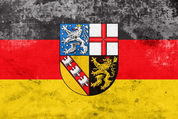 Bandera de Sarre, Alemania, con un aspecto vintage y antiguo — Foto de Stock
