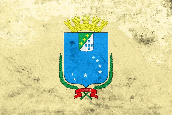 A vintage és a régi megjelenés Sao Luis, Maranhão, Brazília, zászlaja — Stock Fotó