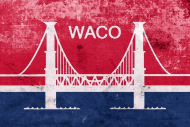 Waco, Texas, ABD, bayrağı vintage ve eski bir görünüm ile