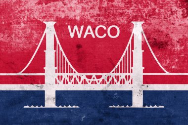 Flag of Waco, Texas, USA, with a vintage and old look clipart