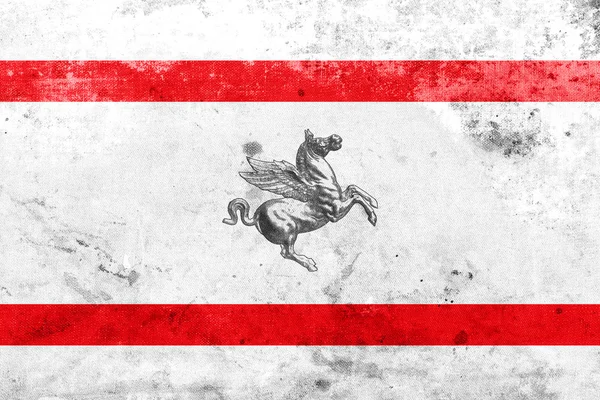 Флаг Тосканы, Италия, со старинным и старинным видом — стоковое фото