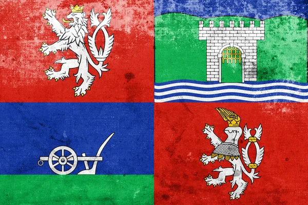 Vlajka kraje Ústí nad Labem, Česko — Stock fotografie