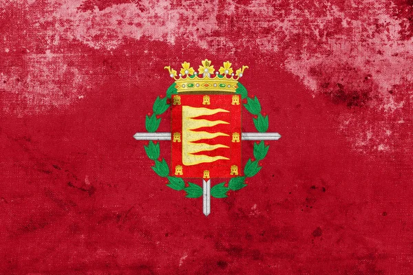 Flaga z Valladolid, Hiszpania, wygląd vintage i stary — Zdjęcie stockowe
