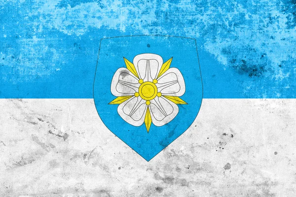 Bandeira de Viljandi com Brasão de Armas, Estónia — Fotografia de Stock