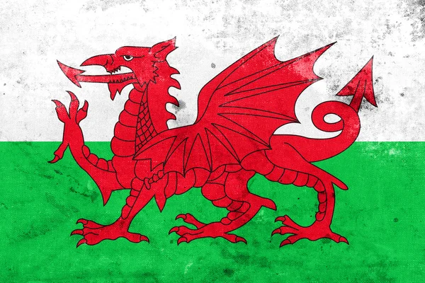 Flagge von Wales, Großbritannien, mit einem Vintage und Old Look — Stockfoto