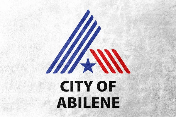 Bandiera di Abilene, Texas, USA, dipinta su texture in pelle — Foto Stock