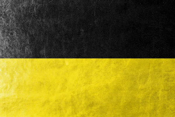 Flagga Baden-Württemberg, Tyskland, målade på läder texture — Stockfoto