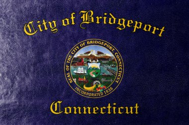Bridgeport, Connecticut, ABD, bayrağı deri dokusu üzerinde boyalı